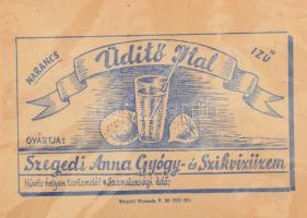 Szegedi Anna gyógy- és szikvíz üzem italcímke 15x10 cm