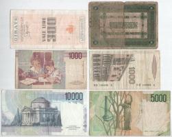Olaszország 1982-1990. 1000L-10.000L (4xklf) + Genova 1977. 300L utazási csekk + Velence / Osztrák-m...