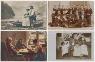 32 db RÉGI képeslap vegyes minőségben: dohányozás, pipázás / 32 pre-1945 postcards in mixed quality:...