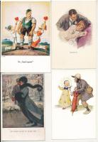 60 db RÉGI művész képeslap vegyes minőségben: szignózott lapok / 60 pre-1945 glamour art postcards in mixed quality: artist signed