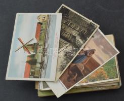 76 db főleg RÉGI külföldi képeslap vegyes minőségben: szélmalom / 76 mostly pre-1945 European postcards in mixed quality: windmills