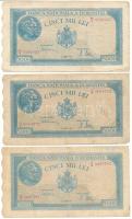 Románia 1945. augusztus 21. 5000L (3db) T:F Romania 1945. August 21th 5000 Lei (3pcs) C:F