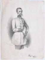 Julius Freiherr von Haynau. Eduard Kaiser litográfiája gyűrődésekkel, beszakadással 31x42 cm