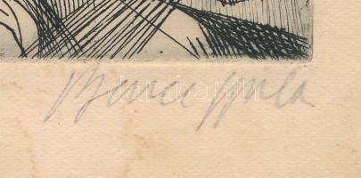 Bencze Gyula (1911 - 1998) Hegedűsök. Rézkarc, papír, jelzett 11x12 cm