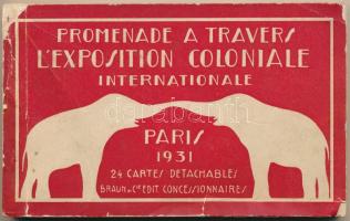 1931 Paris, Promenade a Travers l'Exposition Coloniale Internationale - postcard booklet with 24 postcards / Képeslap füzet a Nemzetközi Gyarmati Kiállításról 24 lappal