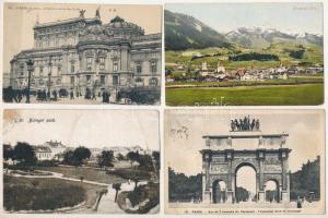 21 db régi külföldi város képeslap vegyes minőségben / 21 pre-1945 European town-view postcards in mixed quality