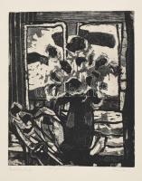 Kádár György (1912-2002): Csendélet. Rézkarc, papír, jelzett, első nyomat, 29x25 cm