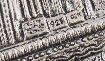 Pantokrátor Jézus. Modern ikon, ezüst (Ag) jelzett okláddal, 19x15 cm