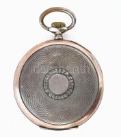 Zsebóra, aranyozott ezüst tokkal, jelzett, működik, d: 46 mm