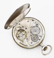 Zsebóra, dupla ezüst tokkal, jelzett, működik, d: 46 mm szép számlappal