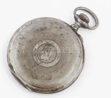 Zsebóra, ezüst tokkal, Amalpha, nem működik, d: 50 mm Fém védőtokkal,