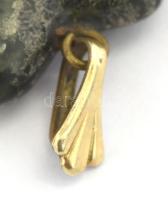 Szerpentin szív alakú medál, dublé arany szerelékkel 22x20 mm