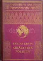 Baktay Ervin: Királyfiak földjén (Rádzsputána és Gudzsarát). 60 képpel és 1 térképpel. [Budapest, 1939]. Franklin-Társulat (ny.) 208 + [2] p. + 18 t. (kétoldalas) + 1 térkép. Egyetlen kiadás. Baktay Ervin indológus klasszikus útleírása történelmi, kultúrtörténeti és életmódbeli részletek sokaságával szolgál, a szerző ötödik (és egyben utolsó) műve a sorozatban. (A Magyar Földrajzi Társaság könyvtára.) Díszesen aranyozott, kiadói félvászon kötésben, borítón és gerincen apró kopásnyomokkal, jó állapotban.