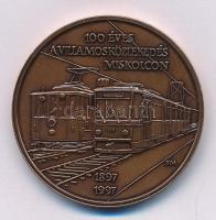 1997. "100 éves a villamosközlekedés Miskolcon / Miskolc Város Közlekedési Rt." bronz emlékérem (42,5mm) T:UNC,AU