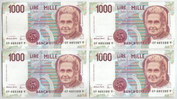 Olaszország 1984. 10.000L (3x) + 1990. 1000L (6x, ebből 4db sorszámkövető) T:VF,F Italy 1984. 10.000 Lire (3x) + 1990. 1000 Lire (6x, which of 4pcs consecutive serials) C:VF,F Krause 112., 114.