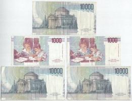 Olaszország 1984. 10.000L (3x) + 1990. 1000L (6x, ebből 4db sorszámkövető) T:VF,F
Italy 1984. 10.00...
