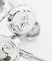 Fehérarany fülbevaló gyönggyel ékítve, klipszes 14K (Au) jelzett br 1,91 g