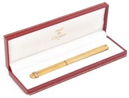Cartier eredeti golyóstoll, hibátlan, új állapotban, díszdobozban, jelzett, aranyozott. h: 14 cm