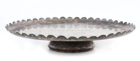 cca 1900, Hermann kávéházi alpakka kínáló, GERBAUD felirattal, jelzett, d: 31 cm