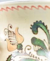 Máthé Imre feliratos boroskancsó, jelzett, mázhibával, "Addig igyál, amíg élsz, mert ha meghals...