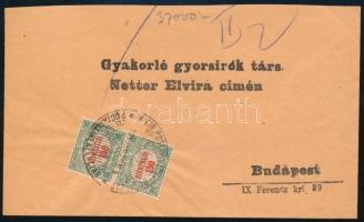 1924 Budapest helyi levél 2 x Hivatalos 150K bélyeggel