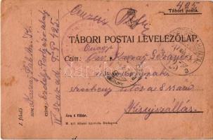 1917 Húsvéti üdvözlet a román frontról. Kézzel rajzolt tábori postai levelezőlap / WWI K.u.k. milita...