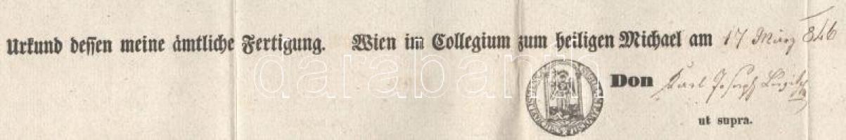 1846 Bécs, a Szent Pál Apostolról nevezett Barnabiták oklevele Eszterházy gróf említésével