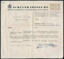 1941 Schuler József papírgyár fejléces számla