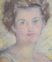 Jelzés nélkül: Art deco hölgy portréja, 1930 körül. Olaj, vászon, 90x65 cm