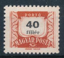 1958 Vörös-fekete portó 40f fényes gumival (12.000) (ujjlenyomat / fingerprint)