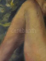 Jelzés nélkül: Fekvő női akt (kétoldalas mű, hátoldalán art deco női portré), 1930 körül. Olaj, vász...