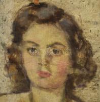 Jelzés nélkül: Fekvő női akt (kétoldalas mű, hátoldalán art deco női portré), 1930 körül. Olaj, vász...