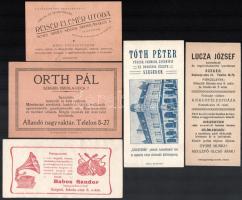 cca 1900-1920 Szeged, 5 db különféle számolócédula és reklámlap