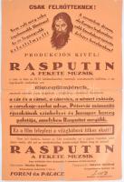 cca 1920 Raszputin a fekete muzsik című film ismertetője és plakátja egyben, ragasztott, 47×31 cm