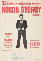 1977 Korda György koncert - Országos Rendező Iroda, szakadással, hajtott, 70×50 cm