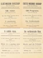 1912 Első Mosoni Bioszkop Huber-féle kávéházban, elsőrangú képek mutattatnak be a Pathé Fréres cégtől, magyar és német nyelven, hajtott, kis lapszéli szakadásokkal, 35×24 cm