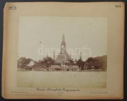 cca 1900 Sziám, Thaiföld: Bangkok / Trichinopoly (Tiruccsirápalli) India, magyar utazó feliratozott ...