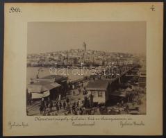 cca 19000 Konstantinápoly Galata híd / Boszporusz a Sezail fokról Sébah &amp; Joaillier jelzett ...