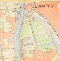 1958 A Duna Budapesttől Sztálinvárosig, vízisporttérkép, Bp., Kartográfiai, 40×112 cm