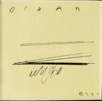 Wahorn András (1953-): Ocean, 1996. Ceruza, papír. Jelzett. 7,5x7,5 cm. Üvegezett fakeretben. / pencil on paper, signed, framed