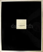 Wahorn András (1953-): Ocean, 1996. Ceruza, papír. Jelzett. 7,5x7,5 cm. Üvegezett fakeretben. / penc...