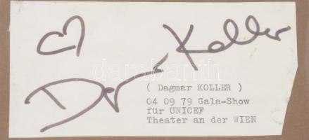 Dagmar Koller és Vladimir Malakhov aláírása papírlapon és újságkivágáson