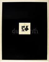 Wahorn András (1953-): Talk, 1996. Ceruza, papír. Jelzett. 7,5x7,5 cm. Üvegezett fakeretben. / penci...