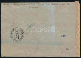 1943 Ajánlott cenzúrázott levél 4 színű bérmentesítéssel Németországba
