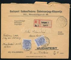 1940 Ajánlott Budapest helyi levél 30f portóval