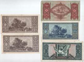 Vegyes 5db-os pengő tétel, benne 1932. 50P + 1945. 1.000.000P + 10.000.000P + 1946. 1.000.000MP + 1....