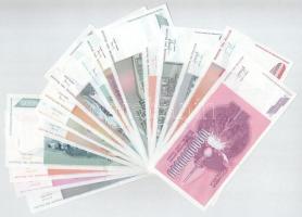 Jugoszlávia 1992. 100D + 500D + 1000D + 5000D pótkiadás "ZA" + 10.000D + 50.000D + 1993. 1...