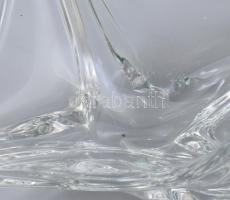 Nagy muranoi kínáló. Fújt. anyagában színezett, hibátlan, 40x20 cm