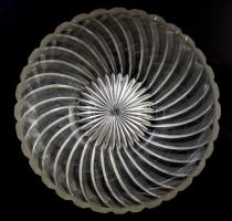 Nagyméretű ólomkristály kínáló, d: 29 cm, m: 12 cm