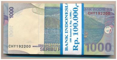 Indonézia 2013. 1000R (100x) sorszámkövetők, eredeti banki kötegelővel T:AU hullámos papír, sarokhaj...